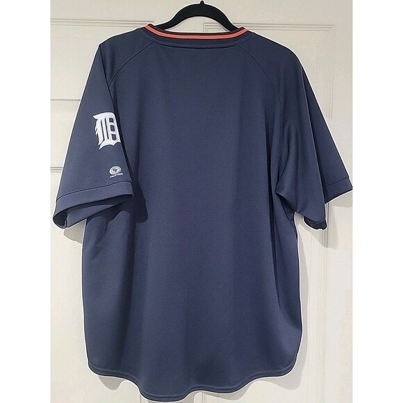 Vintage Y2K Detroit Tigers Jersey Shirt Adult Navy Blue Majestic Baseball XL - Picture 2 of 12